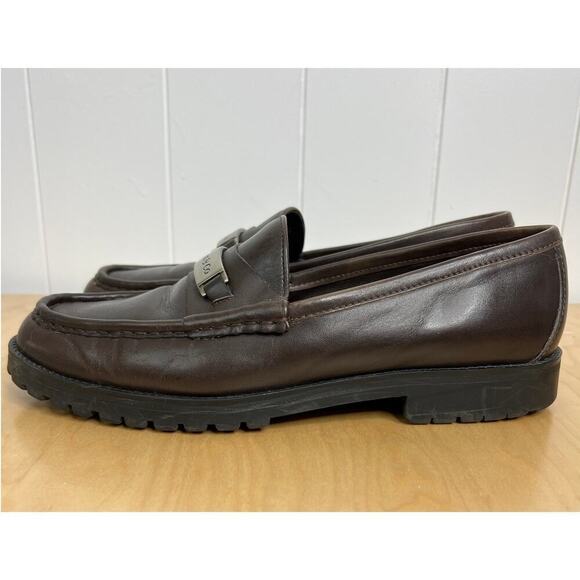 G.H.Bass Brown Leather Penny Loafers with Metal Bar Women's Size 9 - Picture 3 of 8